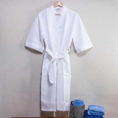 Roupão Piquet Robe Unissex Profissional Branco Tam. G