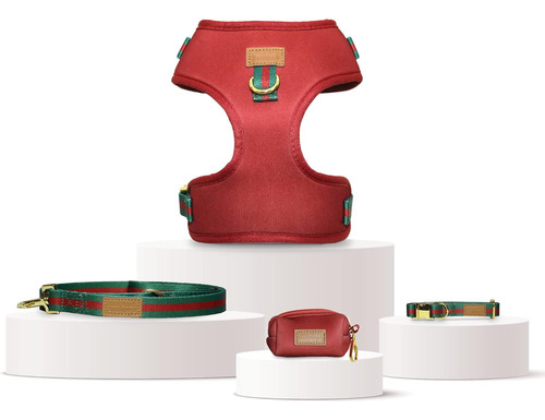 Juego De Arnés Bentley Lujo Neopreno Rojo