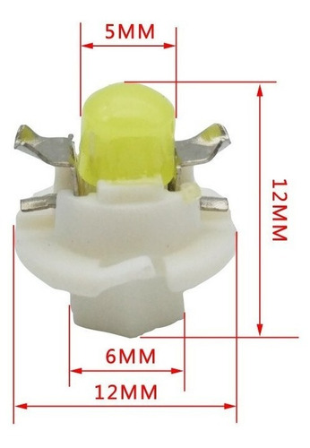 10x T5 Luces Led 1smd Cob B8.4d 12v Luz Tablero Blanco