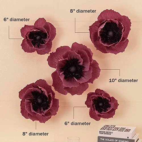 Flores Hechas Mano, Grandes Flores De Papel Crepé (con...