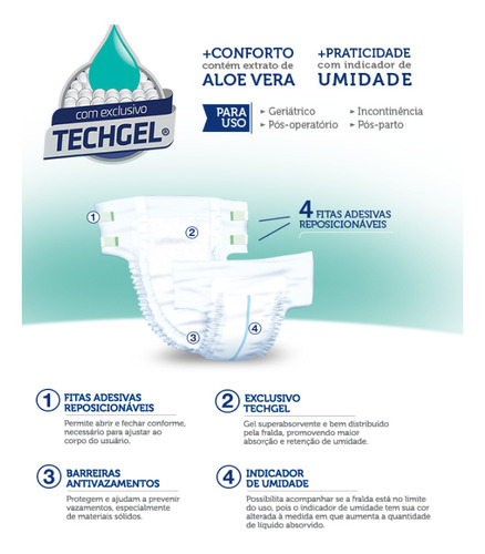 Fraldas para adultos descartáveis Mili Vita Quantidade: 5 Pacotes contendo 10 fraldas (total: 50 fraldas) Pequeno x 10 u