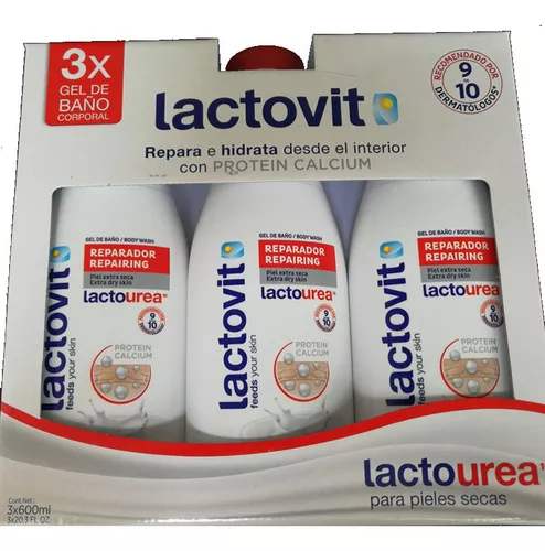 Gel de Baño Lactovit Lactourea 3 pzas de 600 ml