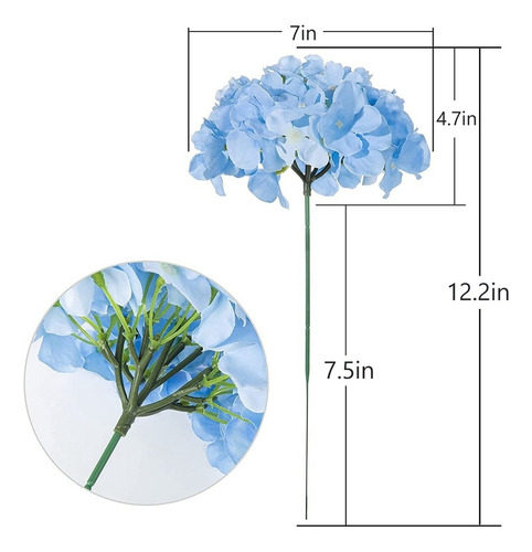Pacote Completo De 20 Cabeças De Flores De Seda De Hortênsia