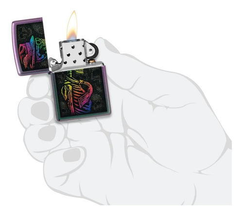 Imagen 4 de 8 de Encendedor Zippo Modelo 48192 Skull Design Garantia