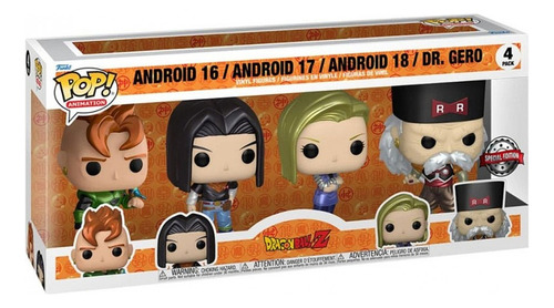 Funko Pop Dragon Ball Z - 4 Pack Androide 16 17 18 Dr Gero