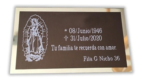 Placas Para Urnas Y Nichos Virgen