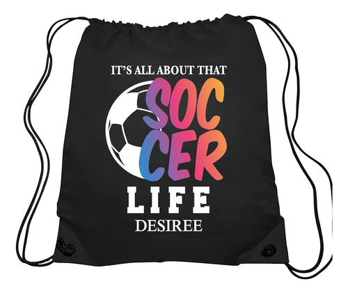 Haizct Mochilas Con Cordón De Soccer Life, Bolsa De Fútbol C