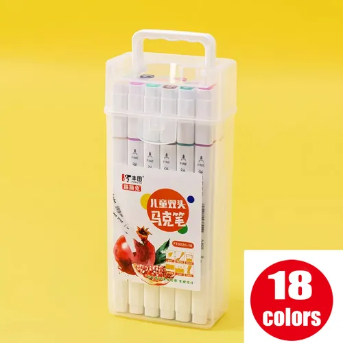 Ponta Dupla Pincel Kit Of 18 Canets
