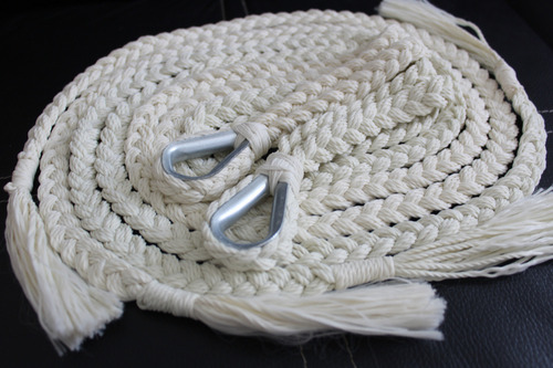 Soga Cuerda Para Hamaca Incluye Par De S Metalica Color Beige Color