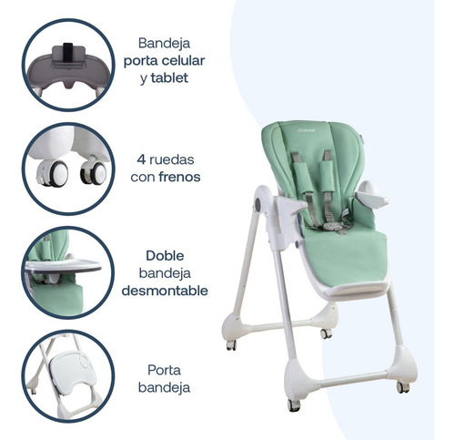 Periquera Easy Feed Verde Liso Bebesit