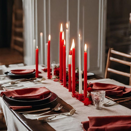 Juego De 4 Velas Cónicas Sin Perfume Románticas De San Valen