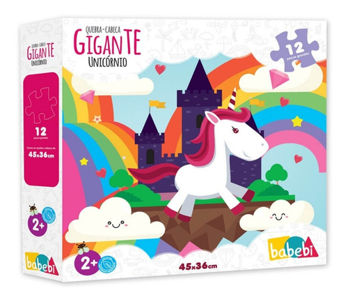 Brinquedo Quebra Cabeça Gigante Unicórnio Babebi Autismo Tea