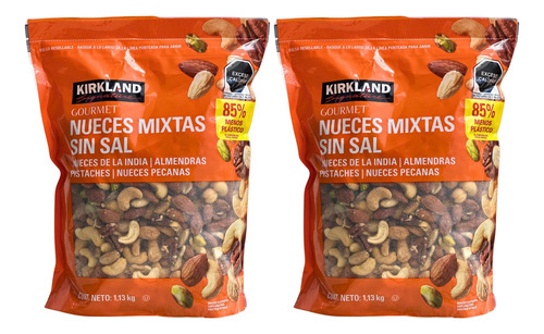 2 Pack Nueces Mixtas Sin Sal De 1.13kg Kirkland