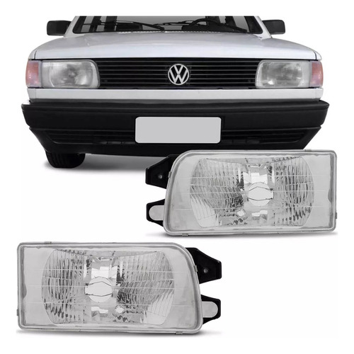 Farol Gol Dianteiro Quadrado 1991 A 1995 + Lanterna Tricolor