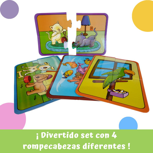 Rompecabezas Preescolar Mascotas - Material Didáctico Niños