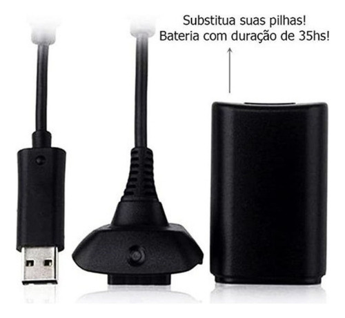 Kit de 1 batería para mando Xbox 360 y 1 cable de carga de 1,4 m, voltaje de entrada de 2,7 V