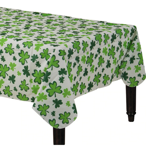 Mantel Vinilo Trebol Franela Lucky Irish Verde Dia Saint 52