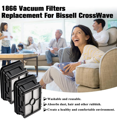 Pack De 6 Filtros 1866 Compatible Con Bissell Crosswave 1...