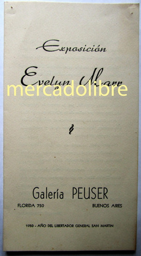 Catálogo Salon Peuser Evelyn Marr 1950 Muestra Exposicion