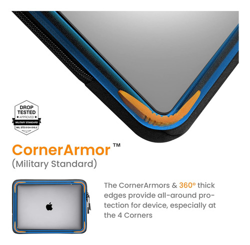Funda Para Portátil De 13 Pulgadas, Negra, Impermeable Y Pro