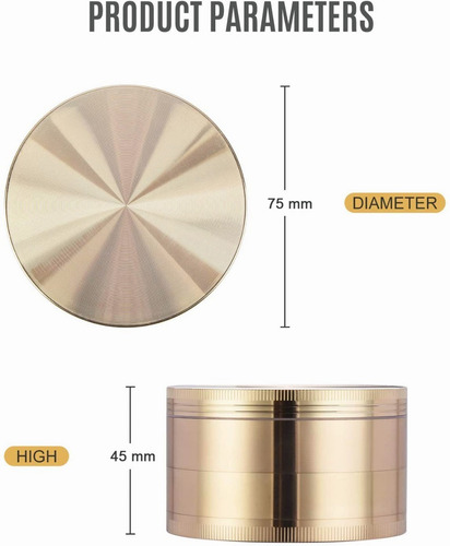 Imagen 2 de 7 de 75mm Grinder La Hierba Grande Molinillo Para Hierba Especias