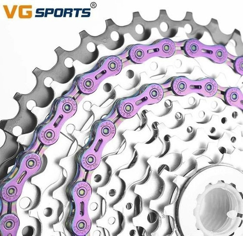 Imagen 4 de 4 de Cadena Vg Sports Neon 11v Ultra Alivianada - Cumpasbikeshop