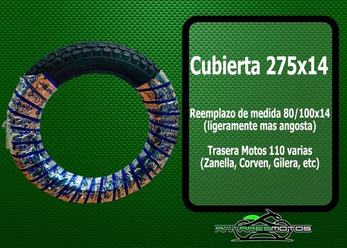 Camara Moto 275 300 X 17 Reforzada Gilera 110 Zanella Corven