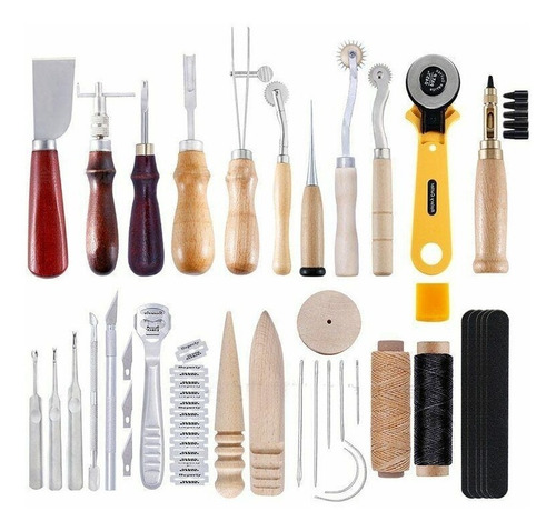 Imagen 10 de 11 de Kit Herramientas Artesanía De Cuero Punch 57 Piezas