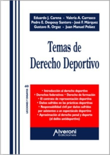 Temas De Derecho Deportivo -  Carena, Carrasco Y Otros