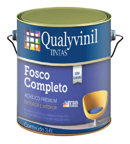 Tinta Galão Acrílica Fosco Completo Fosco 3,6l Qualyvinil Cor Palha