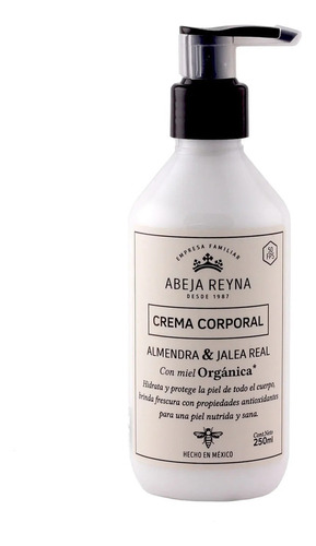 Crema Corporal De Almendra Abeja Reyna 250ml Con Jalea Real Fragancia Almendras
