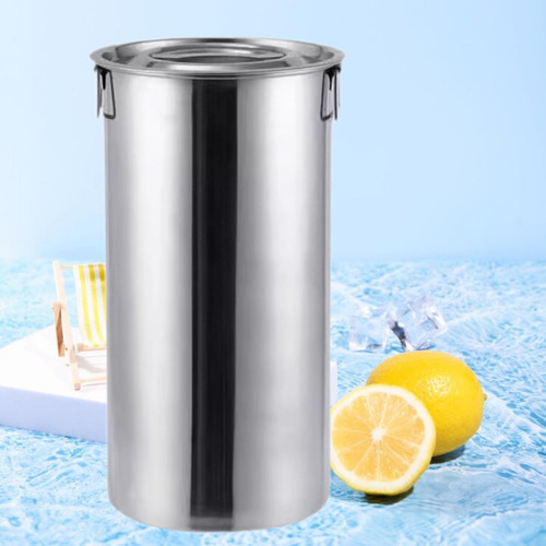 Cubo De Acero Inoxidable Con Tapa, Recipiente Versátil Para