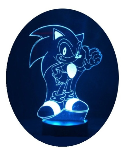 Lámpara Visual 3d Sonic Base Negra