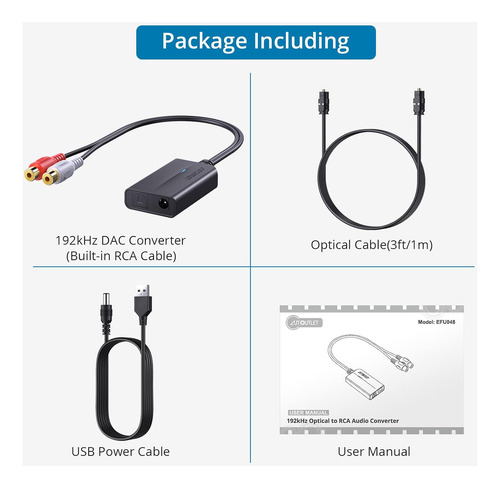 Autoutlet 192khz Óptico A Rca Convertidor Dac Digital A ...