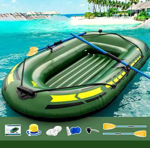 Bote Inflable Kayac + Remos + Bombin + Parches 230x130cm