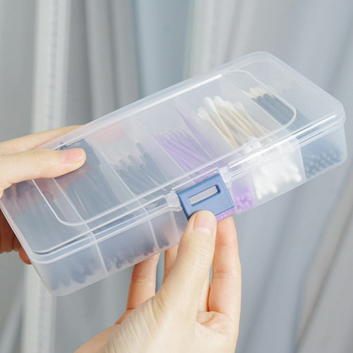 Caja Cuadrada Transparente Con Compartimentos De Almacenamie
