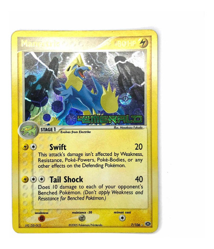 Manectric 7/106 Holo - Carta Original Pokémon Ex Emerald