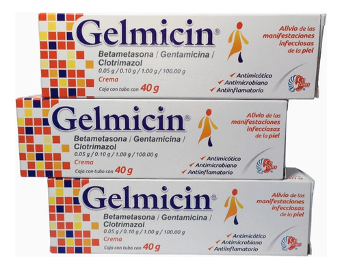 Gelmicin Crema Paquete Con 3 Piezas 40 G C/una