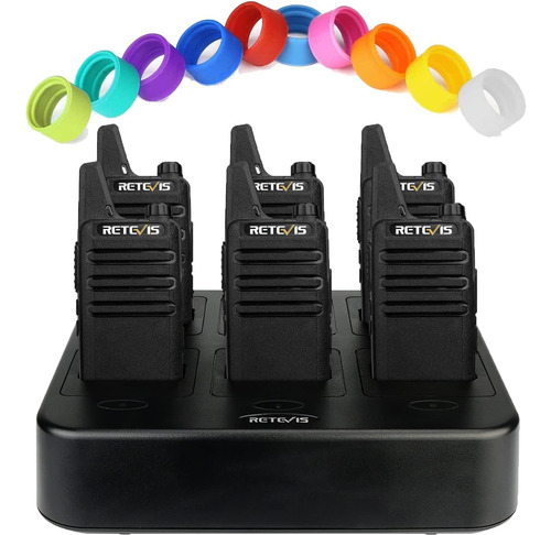 Retevis Rt22 Walkie Talkie ( 6) Cargador Seis Via Anillo