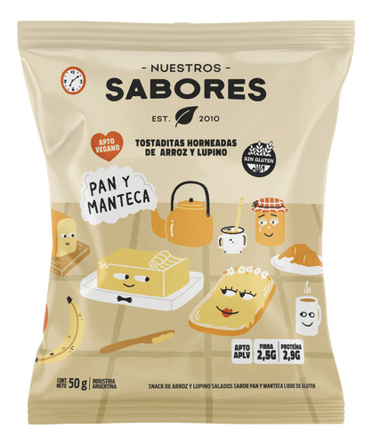 Tostadas De Arroz Y Lupino, Sin Gluten - Nuestros Sabores