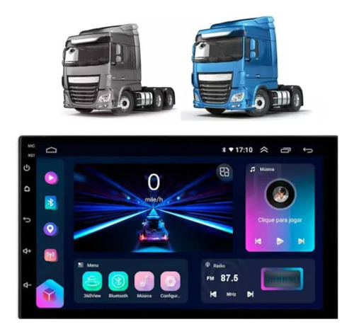 Multimídia Daf Carreta Android Ios Gps Wi-fi Usb Sd Radio Fm