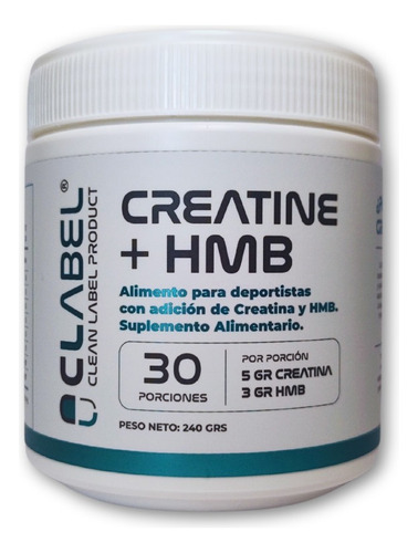 Creatina + Hmb Clean Label (30 Servicios/240 Gr) 