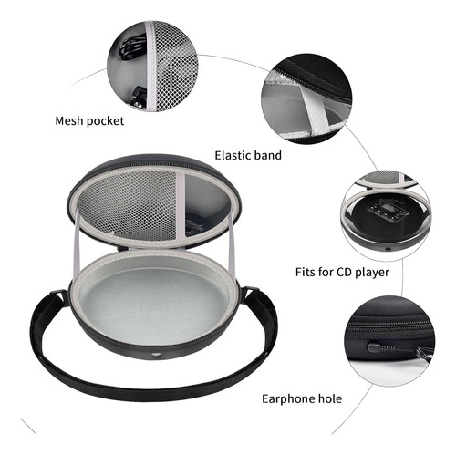 Estuche Portátil Para Reproductor De Cd Con Asa Y Correa Com