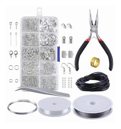 Kit De Fabricación De Joyería Alicates Pinzas Perlas De Plat