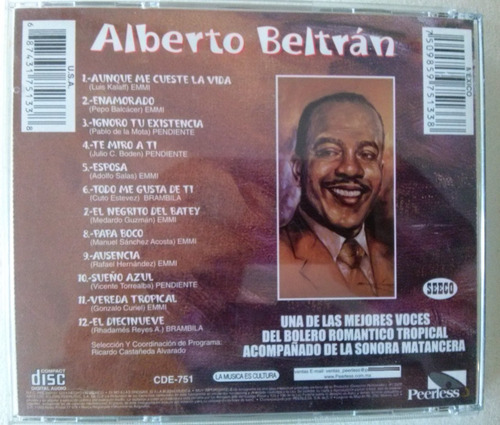 Cd Albertos Beltran Éxitos Con La Sonora Matancera (Usado)