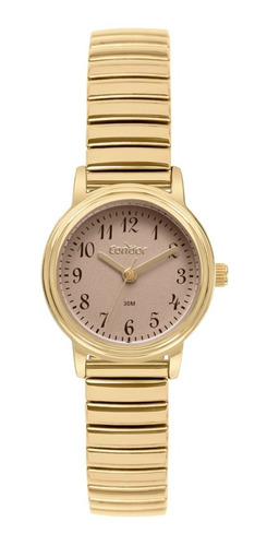 Relógio Feminino Dourado Condor Luxo Original Aço Inoxidável