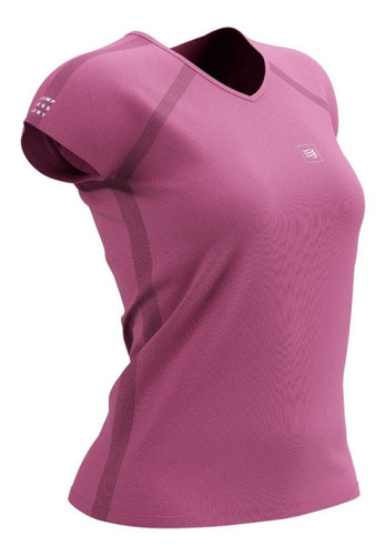 Playera Multisport Compressport Training Rosa Mujer Aw00117b