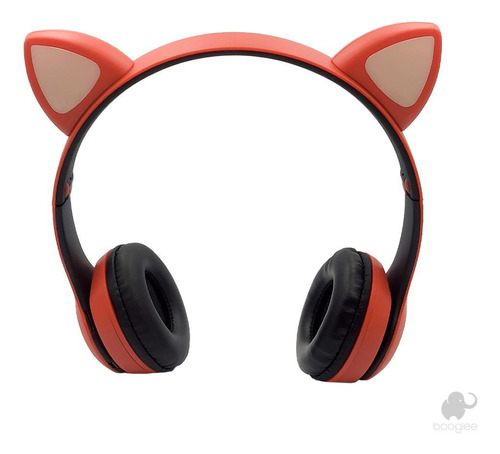 Fone De Ouvido Orelha De Gato Vermelho - Booglee