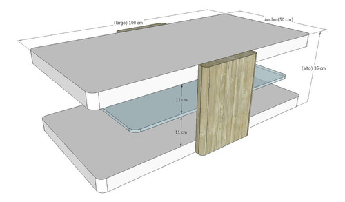 Imagen 2 de 5 de Mesa De Centro Moderna Ref: Salma Lacado Y Madera Natural