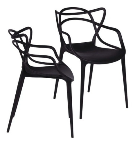 Cadeira de jantar BoxBit Solna, estrutura de cor  preto, 2 unidades